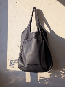 Granatowo-grafitowa torba worek 