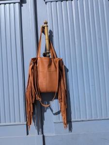 Frędzle skórzana troba w stylu boho 
