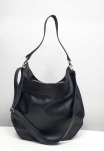 Czarna skórzana torba